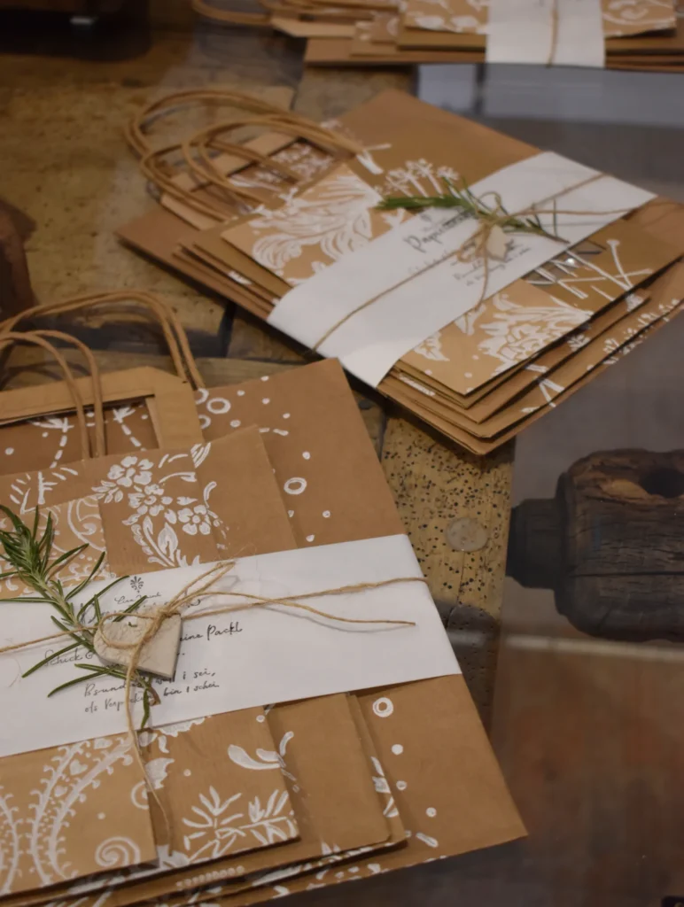 Handbedruckte Papiertüten