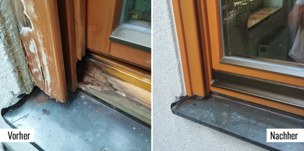 Vorher - Nachher Bild von Hagelsanierung