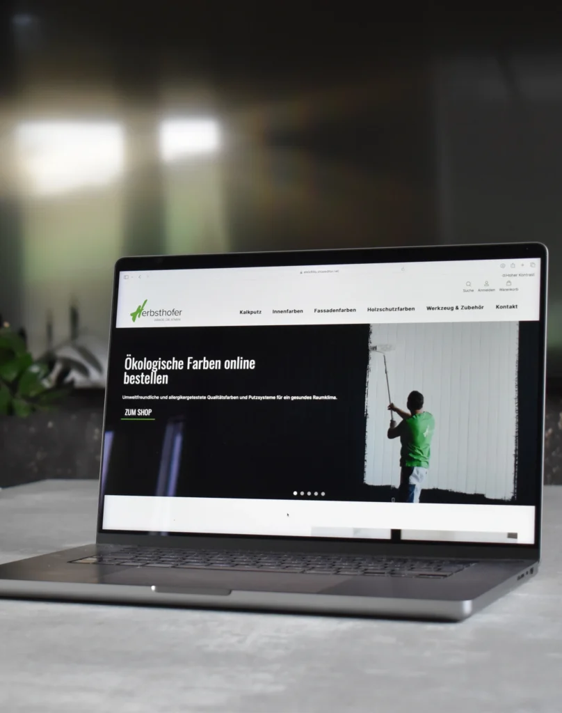 Laptop mit Herbsthofer Online Shop